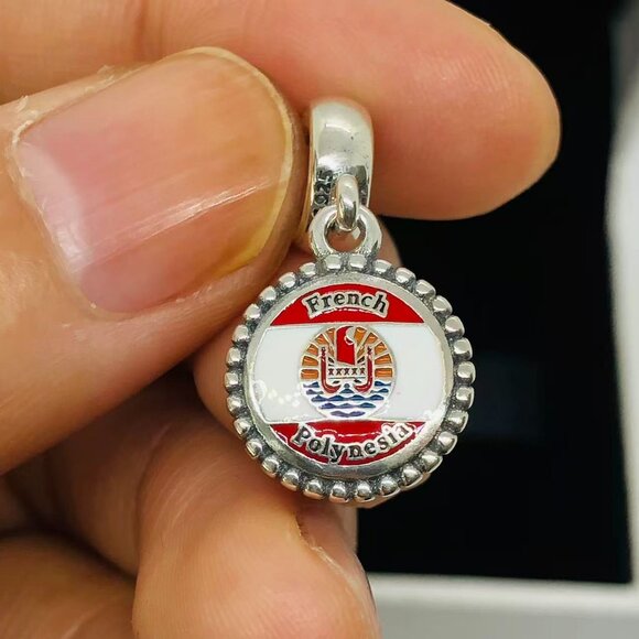 ✨🔥Pandora French Polynesia Flag Exclusive Dangle charm - Picture 1 of 4